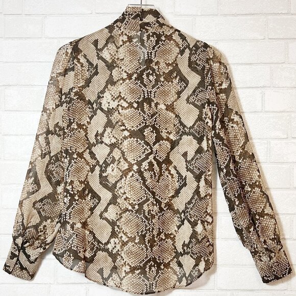 Altuzarra for Target 20th Anniversary Snake Print Brown Chiffon Blouse Size S - Picture 11 of 12